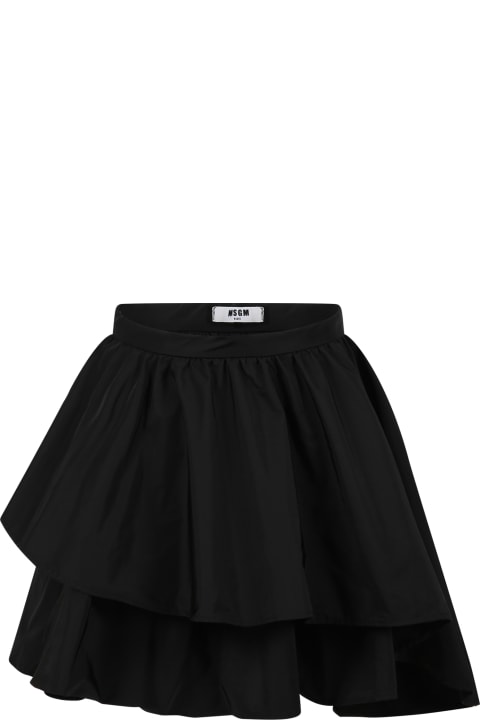 Bottoms for Girls MSGM Black Skirt For Girl