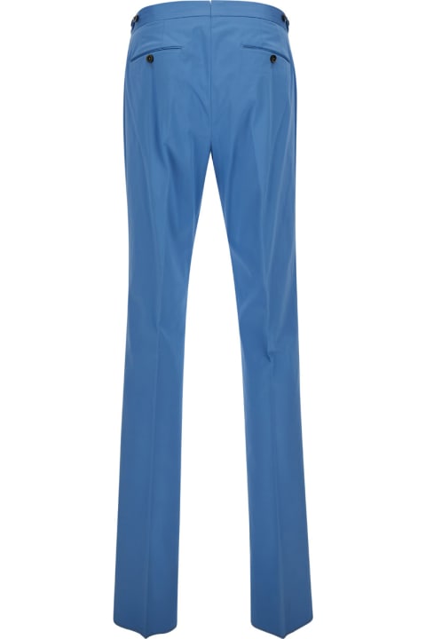 PT01 Clothing for Men PT01 Light Blue Slim Fit Tailoring Pants In Cotton Blend Man