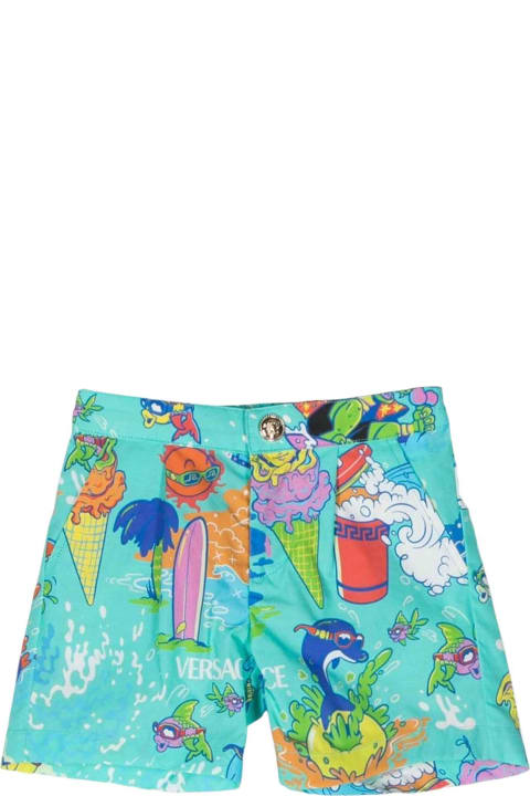 Young Versace Bottoms for Baby Girls Young Versace Multicolor Shorts Unisex Kids