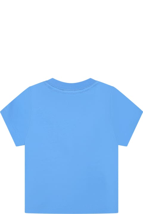 Dsquared2 T-Shirts & Polo Shirts for Baby Girls Dsquared2 Light Blue T-shirt For Baby Boy With Logo