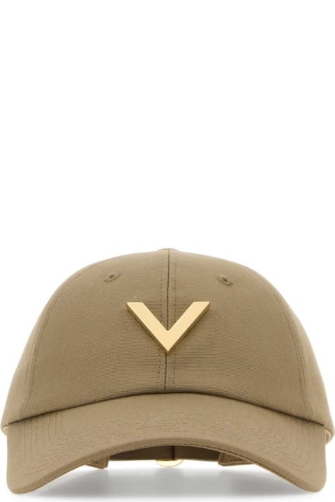 ウィメンズ Valentino Garavaniの帽子 Valentino Garavani Sage Green Stretch Cotton Baseball Cap