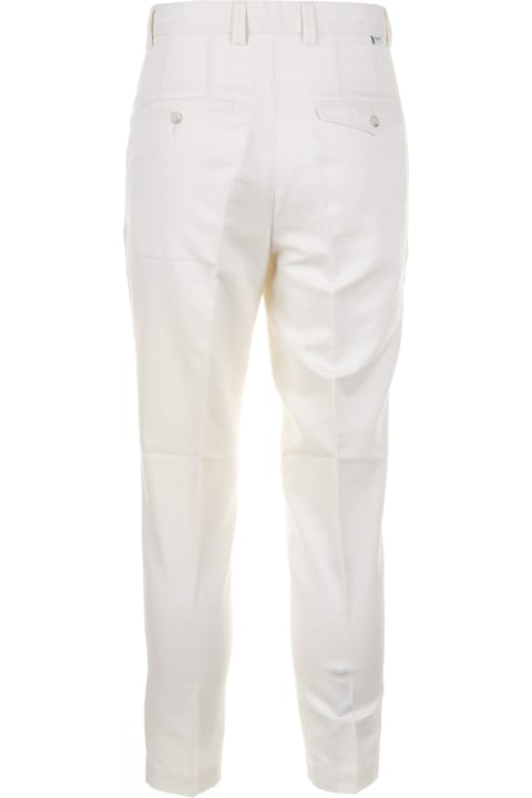 Paolo Pecora Pants for Men Paolo Pecora White Cotton And Linen Trousers