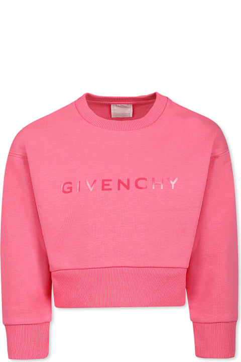 Givenchy Sweaters & Sweatshirts for Women Givenchy Pink Crop Sweatshirt For Girl With Logo