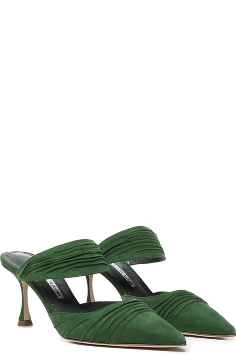 Manolo Blahnik Shoes for Women Manolo Blahnik Circeamu Sabot In Suede