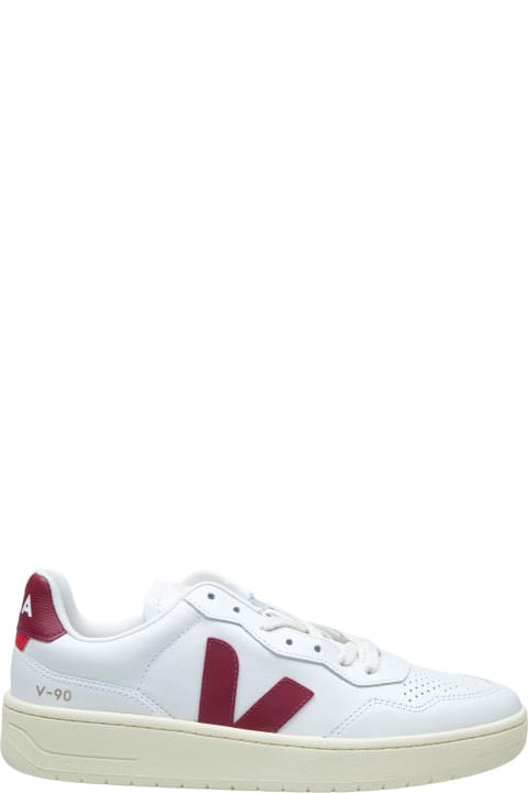 Veja Sneakers for Women Veja Sneakers V-10 In White And Marsala Leather