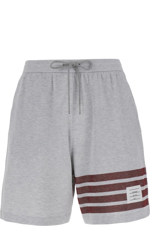 Thom Browne Pants for Men Thom Browne Grey Shorts With 4 Bars Logo In Cotton Man