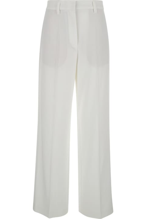 Pants & Shorts for Women Brunello Cucinelli White Tailored Trousers In Cotton Woman
