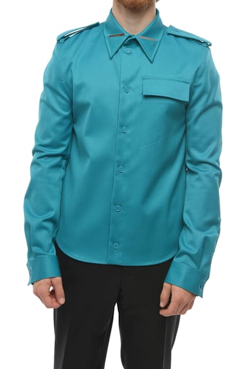 Homeware Bottega Veneta Grain De Poudre Wool Shirt