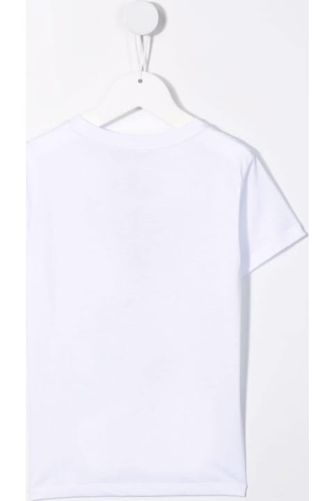 ボーイズ Emporio ArmaniのTシャツ＆ポロシャツ Emporio Armani White Round Neck T-shirt With Logo Print In Cotton Boy