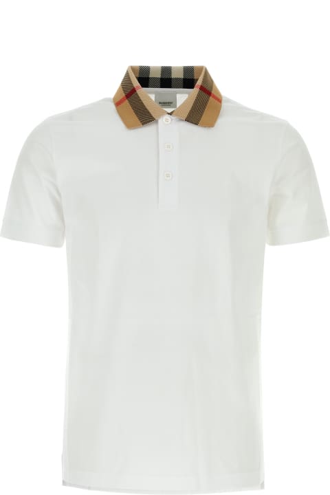 Homeware Burberry White Piquet Polo Shirt