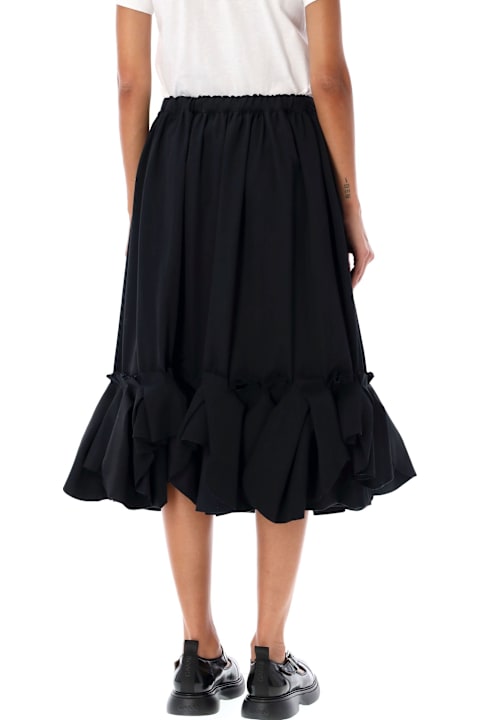 Comme des Garçons Skirts for Women Comme des Garçons Pleated Ruffle Hem Midi Skirt