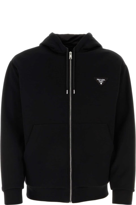 Coats & Jackets for Men Prada Black Cotton Blend Padded Jacket