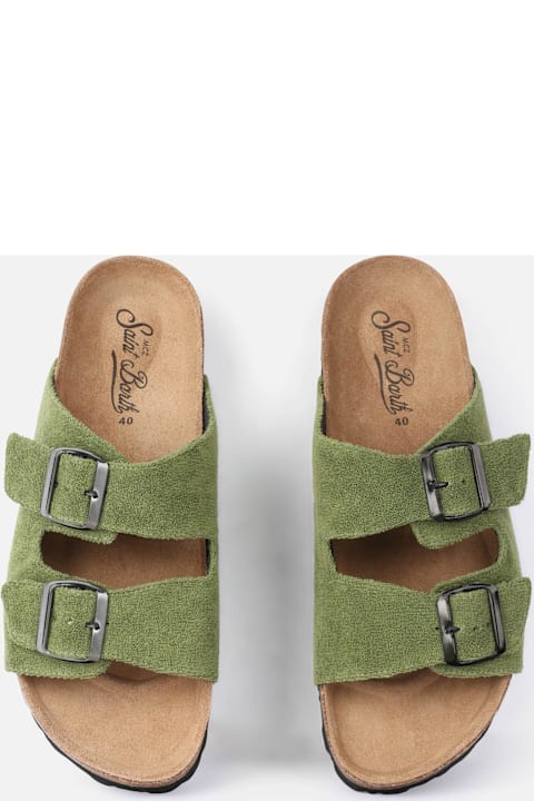 Homeware MC2 Saint Barth Military Green Terry Man Sandals
