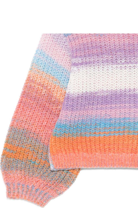 أدوات منزلية Stella McCartney Stella Mccartney Kids Orange And Multicolor Puff-sleeved Sweater