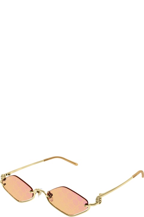 Gucci Eyewear Eyewear for Men Gucci Eyewear Gg1604s Linea Gg Logo 004 Gold Yellow Sunglasses