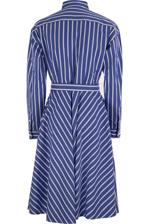 Polo Ralph Lauren Dresses for Women Polo Ralph Lauren Striped Chemisier With Belt