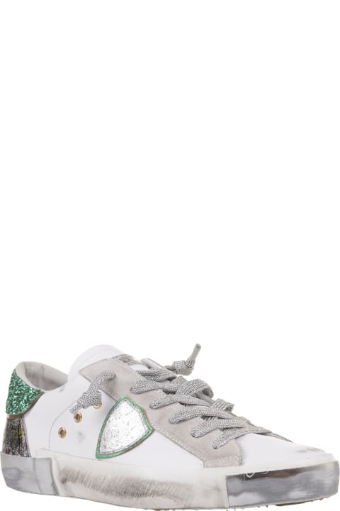 Philippe Model for Women Philippe Model Prsx Low Sneakers - White And Green
