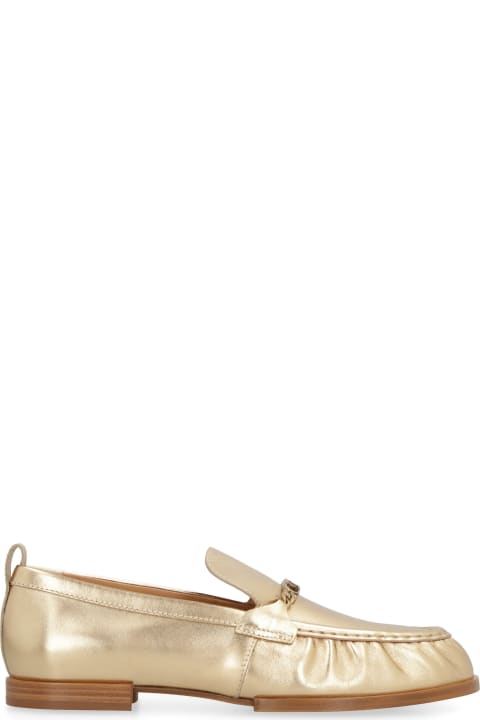 Tod's for Women Tod's Metallic Leather Loafers