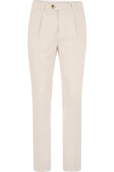 Brunello Cucinelli Clothing for Men Brunello Cucinelli Cotton-blend Trousers With Darts