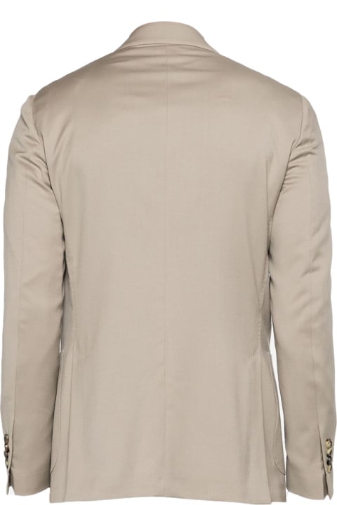Lardini Coats & Jackets for Men Lardini Taupe Grey Single-breasted Twill Blazer