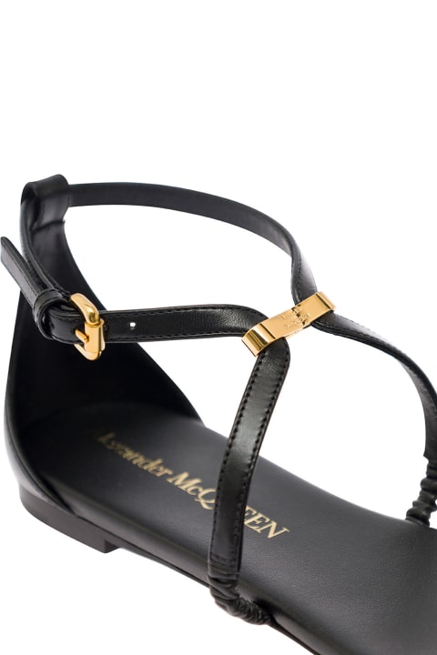 サンダル ALEXANDER MCQUEEN LEATHER SANDAL WITH LOGO ALEXANDER McQUEEN - LEATHER SANDAL WITH LOGO - Eleonora Bonucci