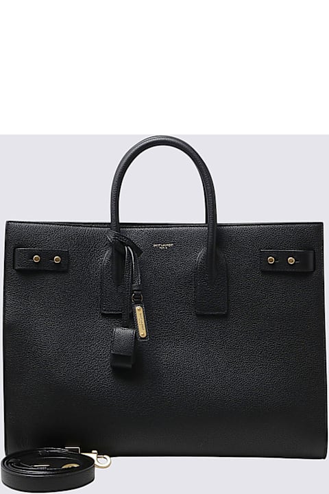 Homeware Saint Laurent Black Leather Sac De Jour Top Handle Abg