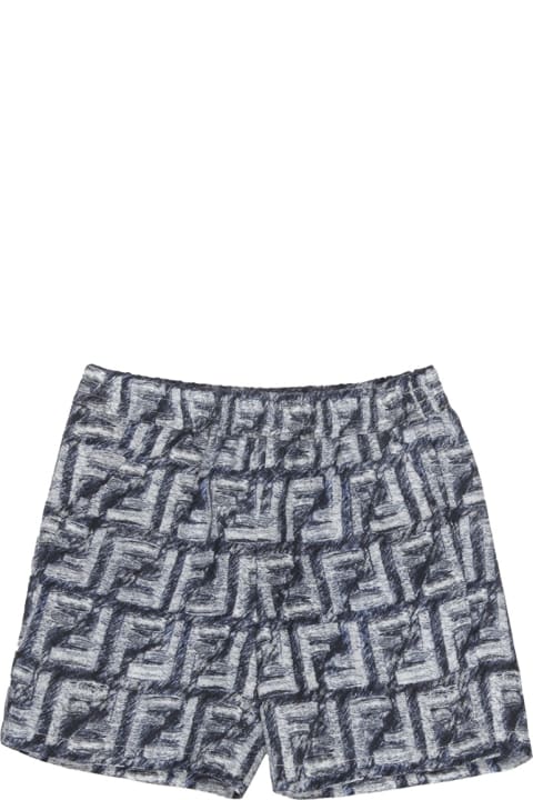 Bottoms for Baby Girls Fendi Shorts With Blue Monogram Motif