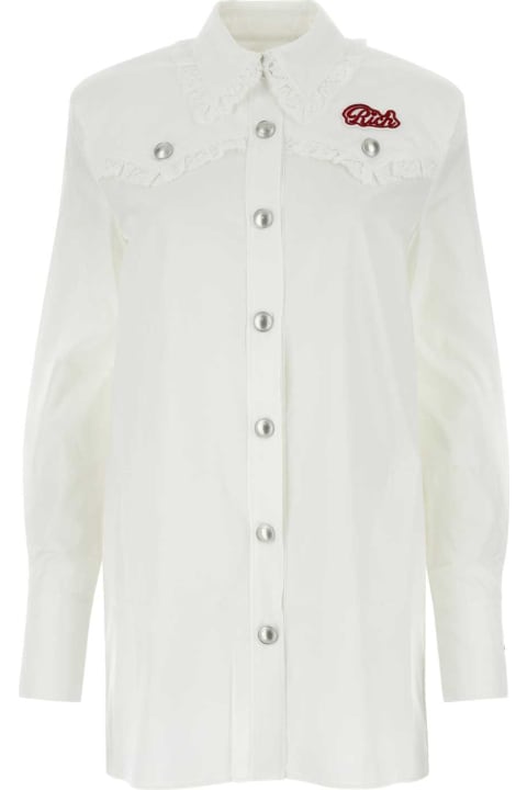 Alessandra Rich for Women Alessandra Rich White Poplin Shirt Dress