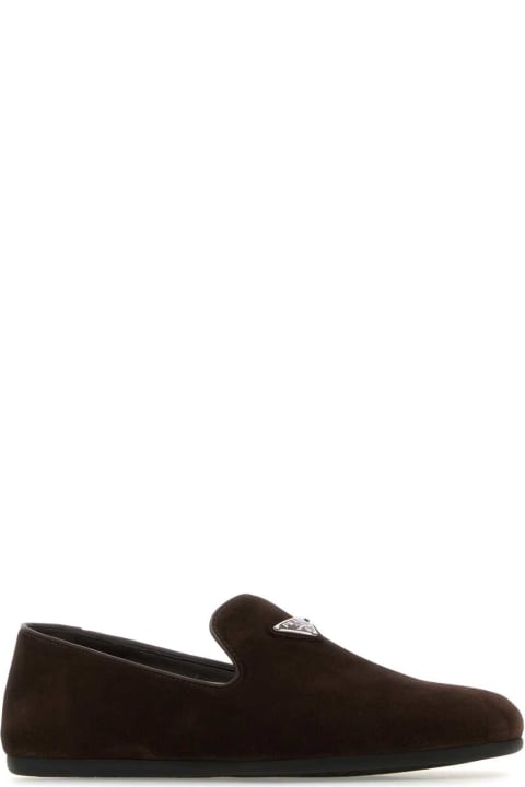 Loafers & Boat Shoes for Men Prada Dark Brown Suede Loafers