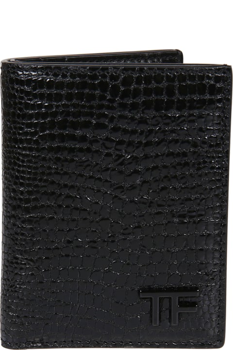 Tom Ford Wallets for Women Tom Ford Printed Lizard Folding Credit Card Holder