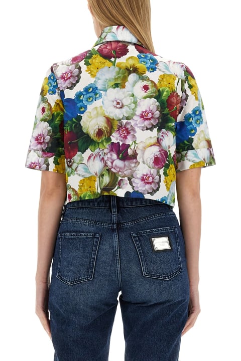 Dolce & Gabbana for Women Dolce & Gabbana Night Flower Print Shirt