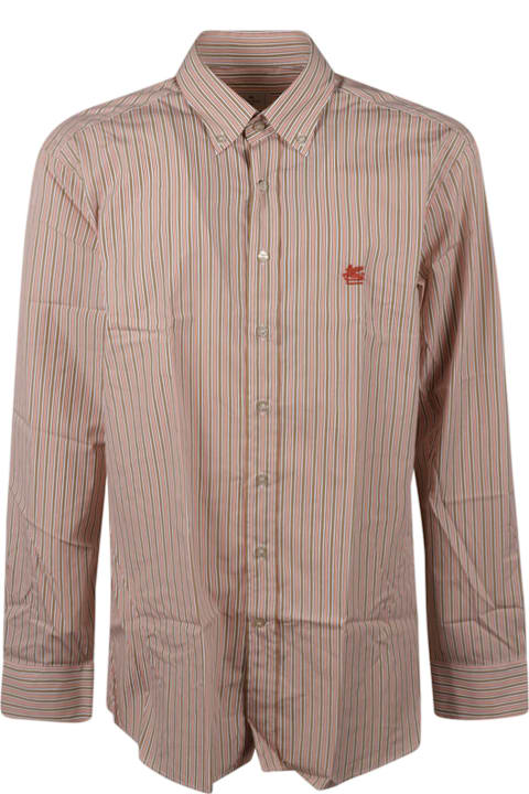 Homeware Etro Logo Embroidered Stripe Shirt