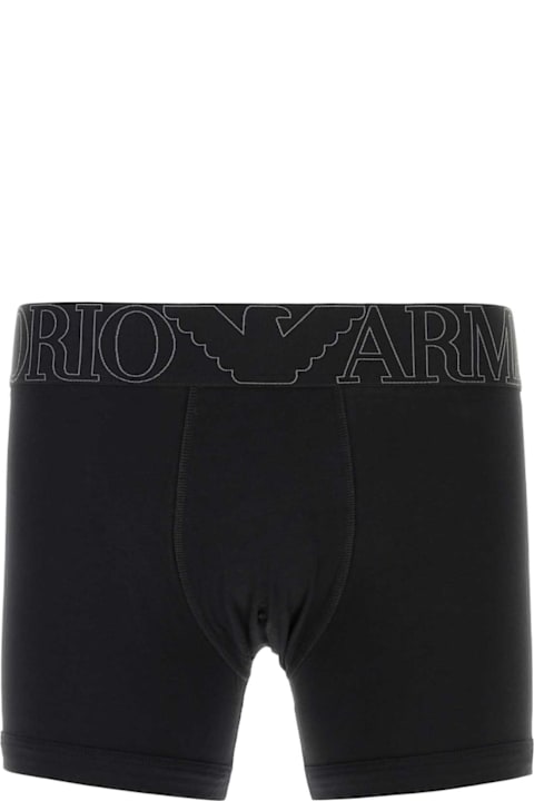 キッズ新着アイテム Emporio Armani Black Stretch Cotton Boxer