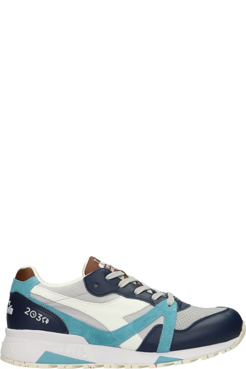N9000 2030 Sneakers In Blue Leather And Fabric