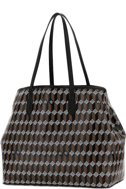 Au Départ Men Au Départ Printed Canvas N0.55 Shopping Bag