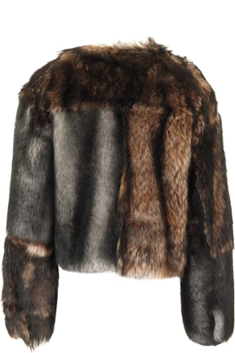 Coats & Jackets for Women Durazzi Milano Crewneck Fur Coat