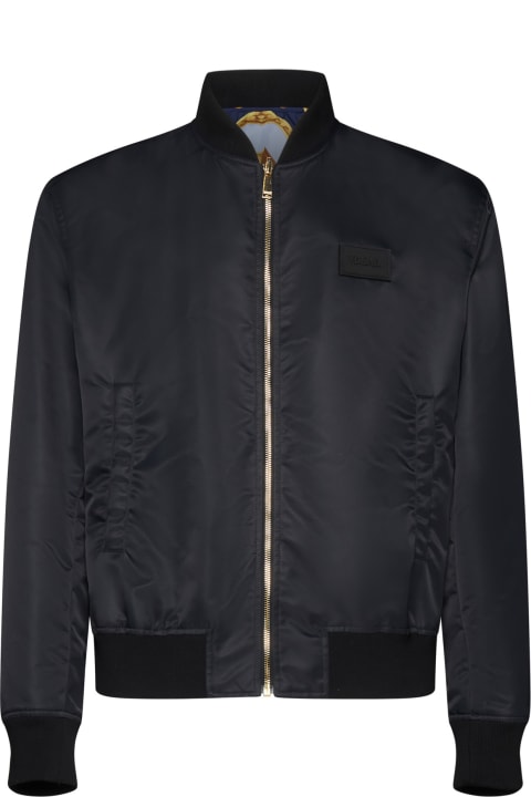Versace for Men Versace Barocco 600 Black Nylon Bomber Jacket