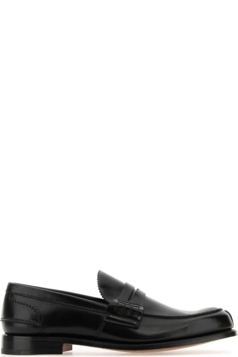 Loafers & Boat Shoes for Men Church's Black Leather Pembrey Loafers