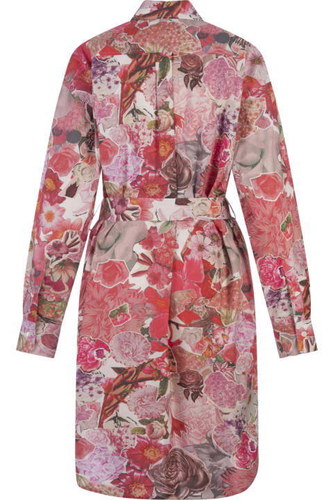 ウィメンズ Marniのワンピース＆ドレス Marni Pink Short Shirt Dress With Flower Requiem Print