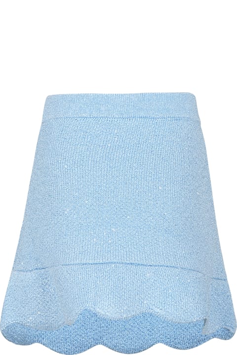 self-portrait for Men self-portrait Elegant Sky Blue Knit Skirt For Girl With Sequins