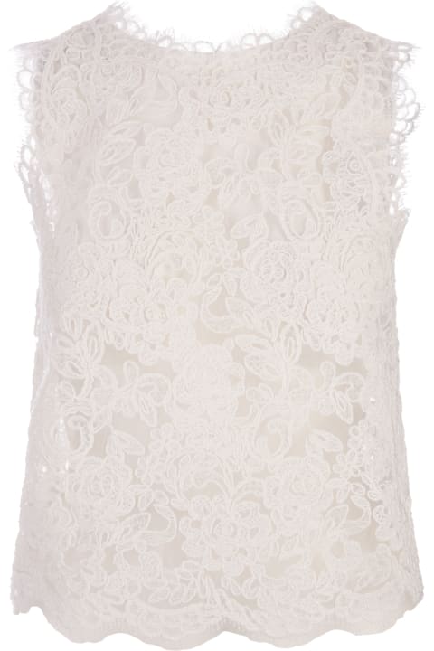 Fashion for Women Ermanno Scervino Sleeveless Top In White Floral Lace