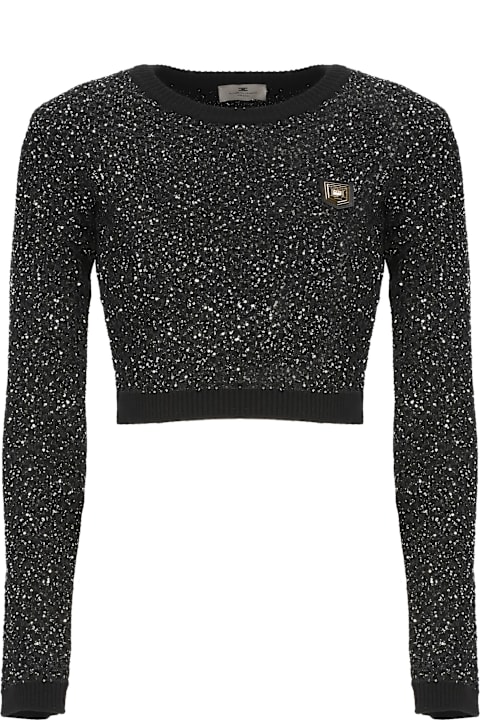 Elisabetta Franchi Topwear for Women Elisabetta Franchi Sequin Thread Cropped Top