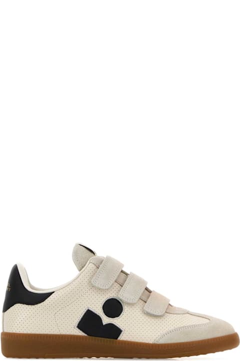 Isabel Marant Chalk Leather And Suede Beth Sneakers