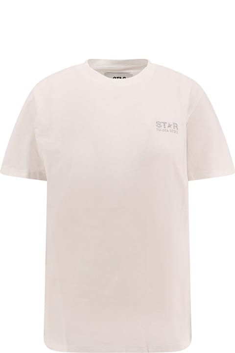 Golden Goose Cotton T-shirt With Back Glittered Print