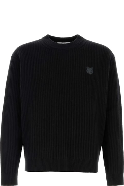 Maison Kitsuné for Kids Maison Kitsuné Fox Head Wool Ribbed Jumper