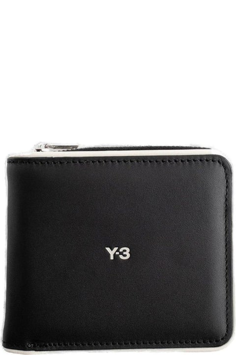Wallets for Men Y-3 Logo Printed Zipped Wallet