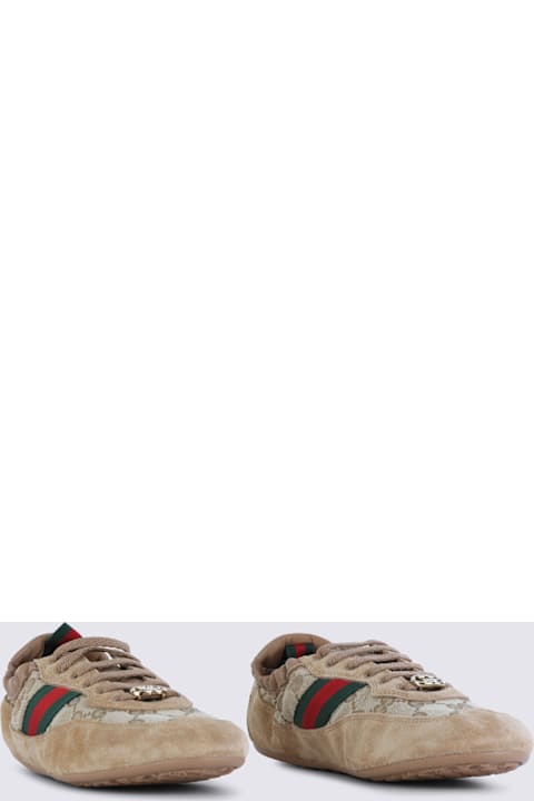 Gucci Beige Leather Sneakers