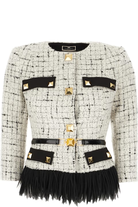 Elisabetta Franchi for Women Elisabetta Franchi Embroidered Acrylic Blend Blazer