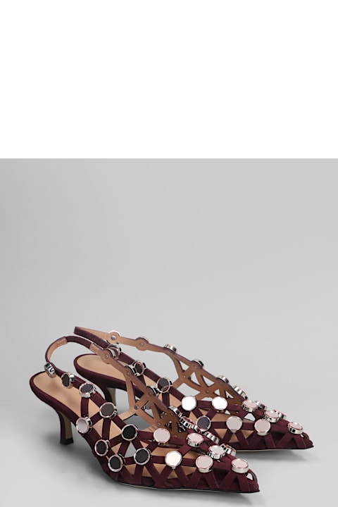 The Attico أحذية لـ السيدات The Attico Grid Pumps In Bordeaux Suede