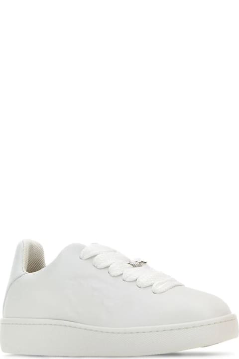 Burberry Womenのセール Burberry White Leather Box Sneakers